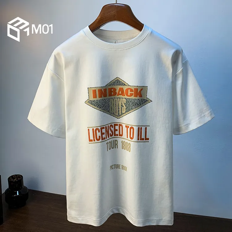 M01潮流百搭夏季t恤短袖2025新款高端印花休闲宽松透气薄款体恤衫