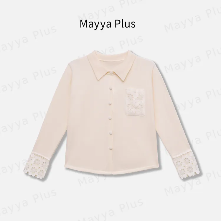 【雪梨】Mayya Plus麦芽定制秋冬长袖翻领百搭针织开衫毛衣32547295