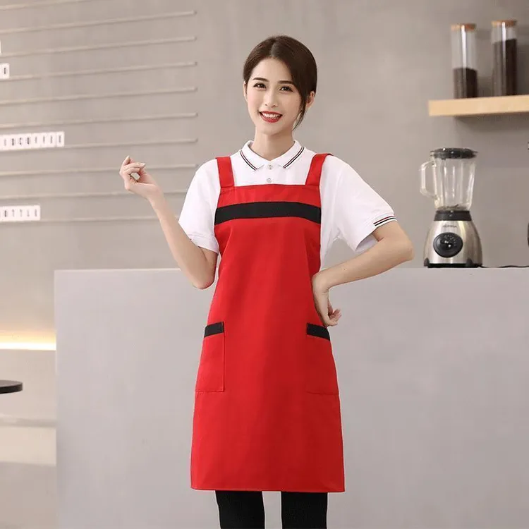 服务员工作围裙餐饮超市饭店烤肉火锅店客人专用围兜定制logo印字