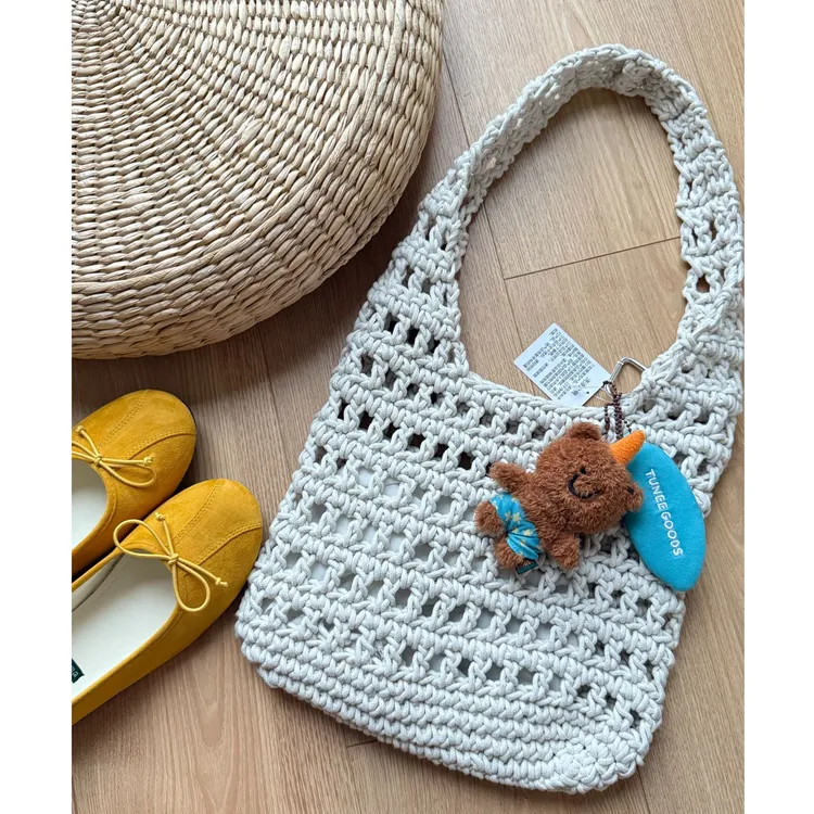 Our2【手工编织包】白色编织包包单肩包【编织包-002】
