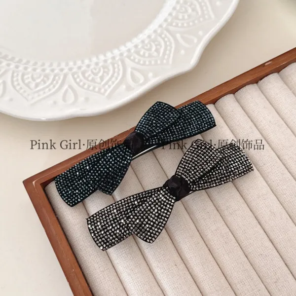 Pink Girl   T680气质百搭简约不对称蝴蝶结8cm弹簧夹