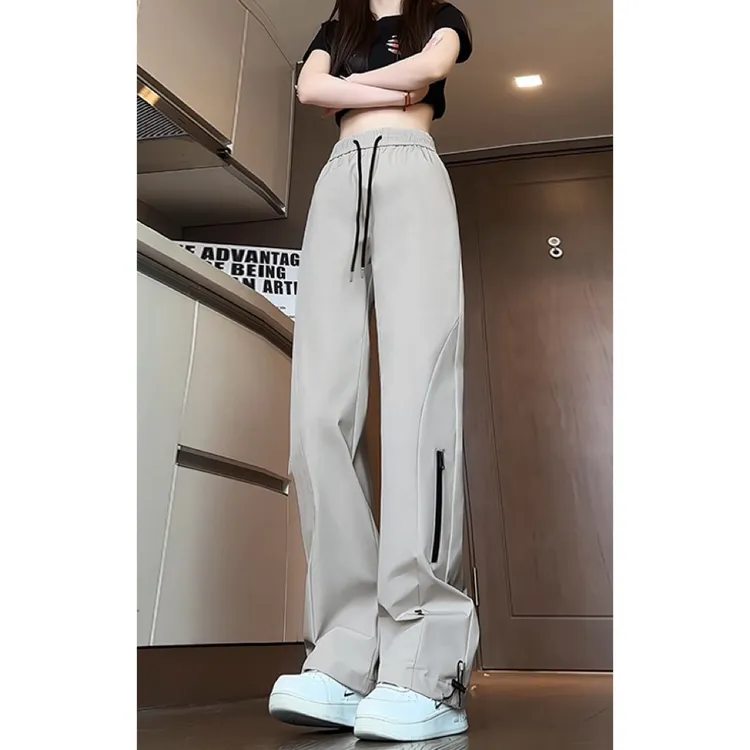 防水冲锋裤男高级感穿搭美式机能登山裤情侣三防抽绳直筒女工装裤