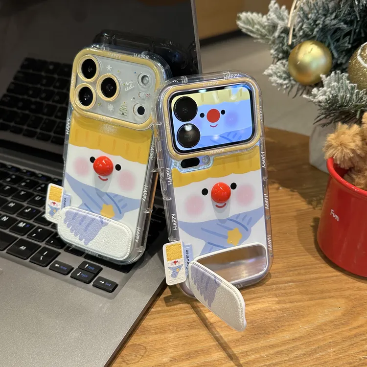 雅天立冬日雪人立体红鼻适用苹果1716华为手机壳vivo小米15oppo套