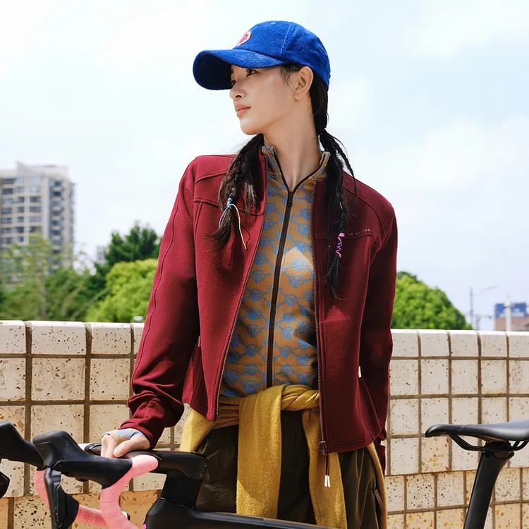 【轻暖双面绒】EP雅莹2025 简约撞色双面呢收腰修身轻运动外套1309A