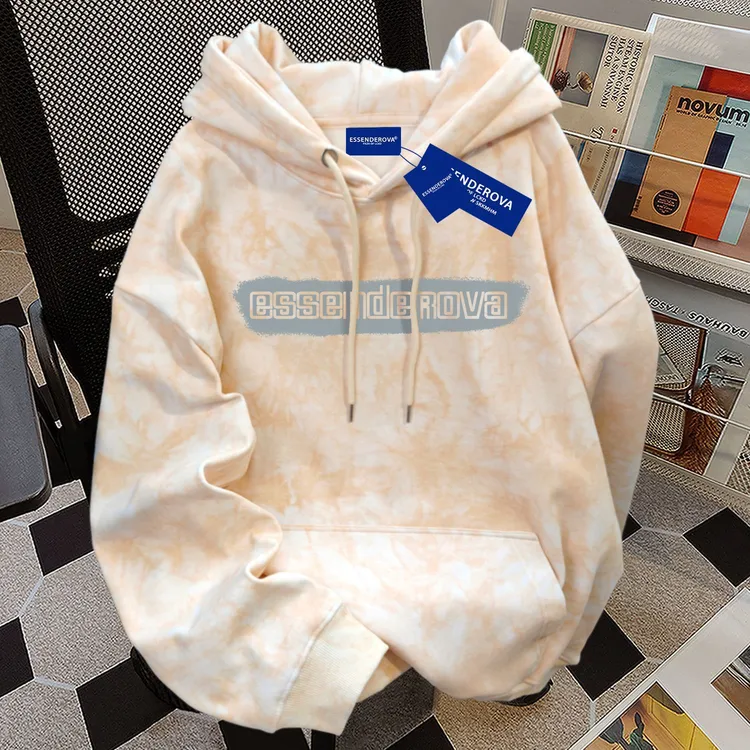 美式复古2025潮牌扎染连帽卫衣女秋冬季加绒加厚宽松休闲显瘦上衣