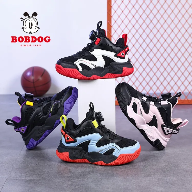 巴布豆儿童鞋2025冬季男童加绒保暖女童鞋子高帮篮球鞋防滑运动鞋