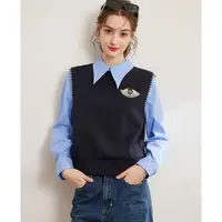 【订单】假两件钉珠衬衫马甲