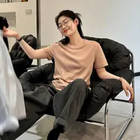 今婷秋季韩系时尚休闲百搭舒适透气多巴胺棉短袖T恤-M25301335   