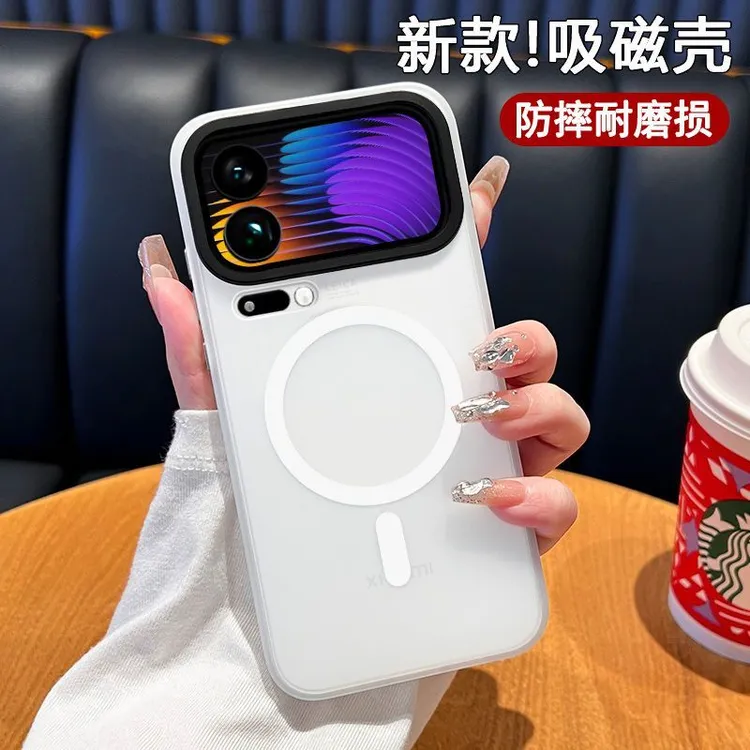 气囊软边防摔适用小米17ProMax手机壳xiaomi17磨砂强磁吸半透硬壳