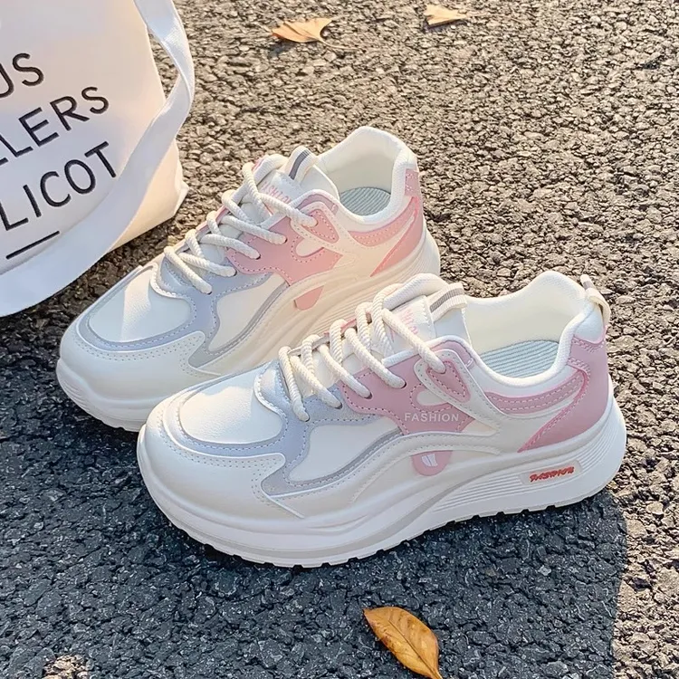 ins韩版新款老爹鞋女2025秋季学生跑步运动厚底增高休闲鞋