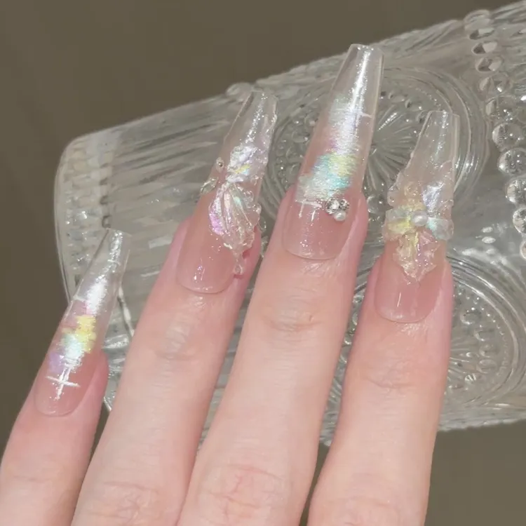 Orange Mood ·【A138 庄周梦蝶】春夏高级感显白美甲纯手工定制