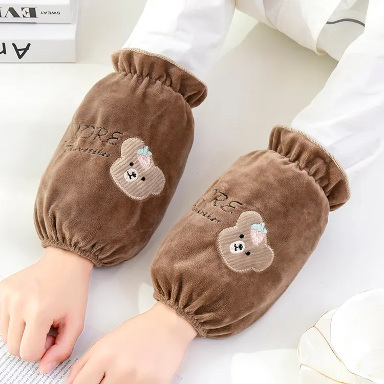 韩版秋冬可爱卡通短款防污套袖女成人学生羽绒服袖头居家厨房手袖