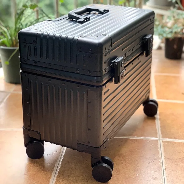 全铝铝镁合金18寸上翻盖摄影拉杆箱机长行李箱男女万向轮登机箱20