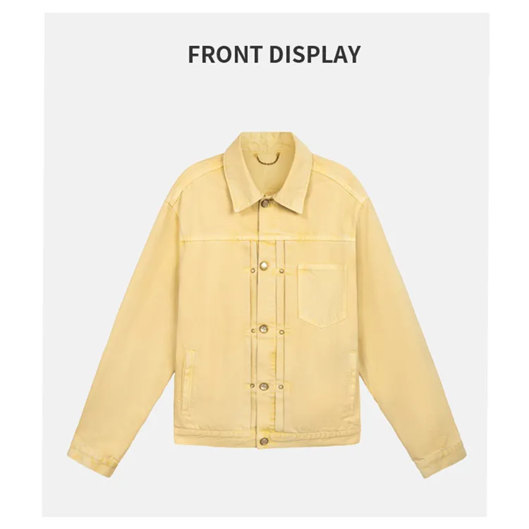 GeneCraft 2025秋冬新款「马户」摇头扣牛仔外套丹宁风长款休闲夹克