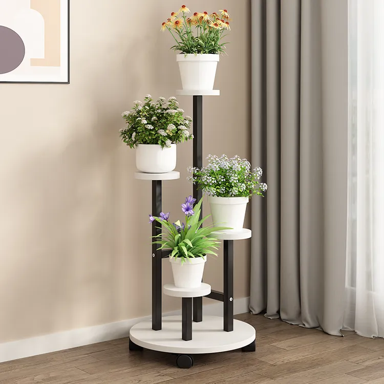 花架客厅新款式装饰花盆绿萝落地式室内多层阳台铁艺置物架花架子