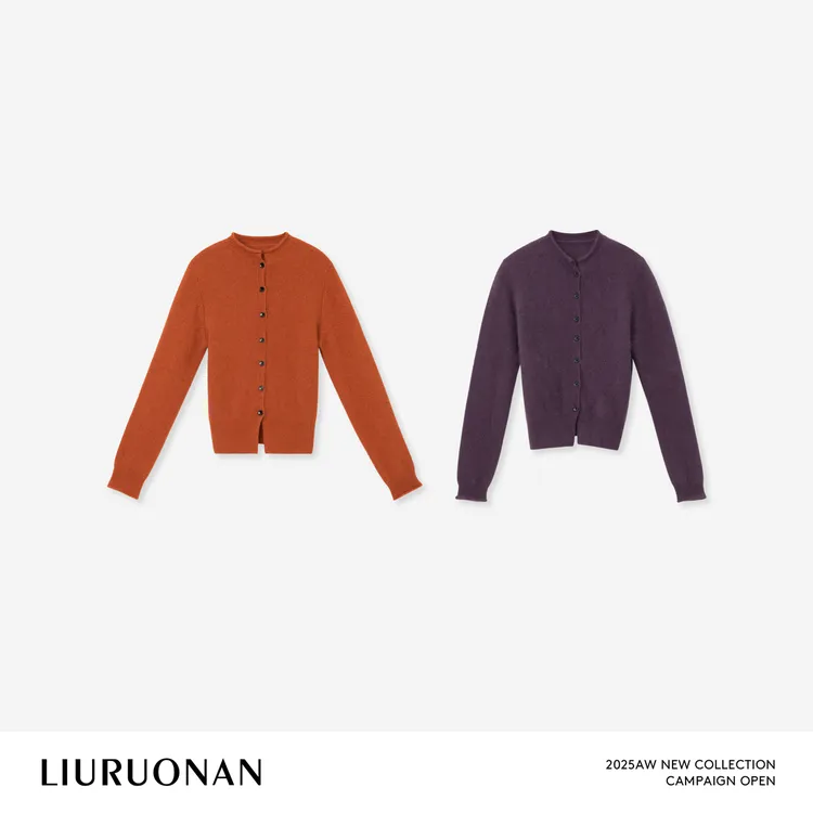 LIURUONAN 25WIN【南瓜毛衣】保暖单排扣羊毛针织衫长袖修身显白女