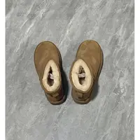 5854-2【雪地靴】短筒保暖冬季防滑雪地靴休闲牛羊皮不挑