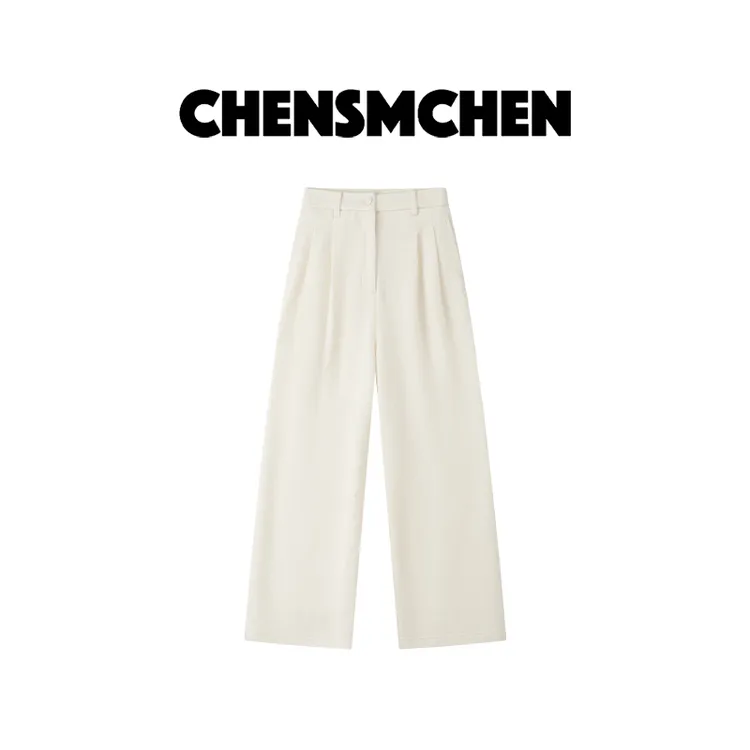 CHENSMCHEN 绵羊毛休闲裤女士秋冬简约时尚显瘦直筒长裤CSK9512TT