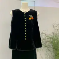 民族风早秋网红女装上衣圆领百搭马夹时尚立体装饰