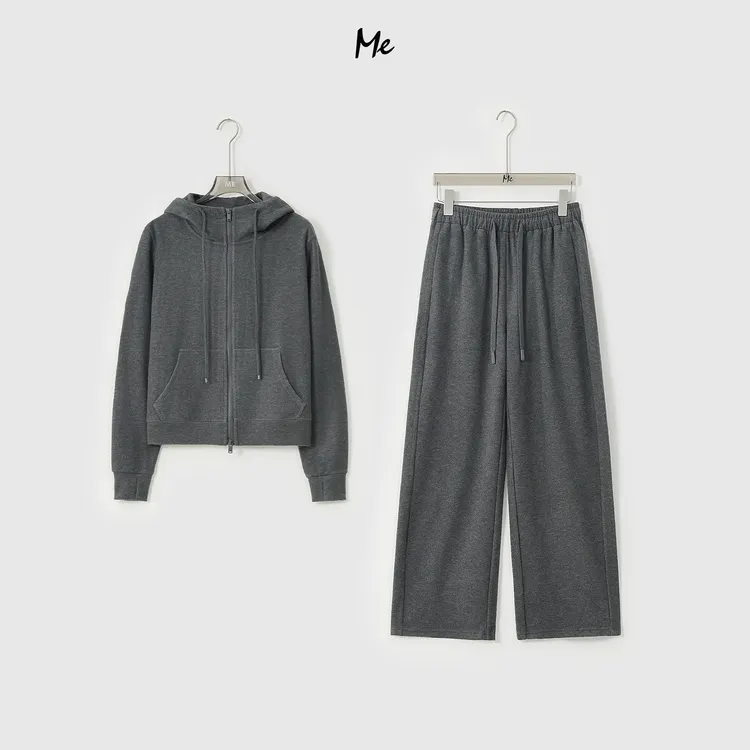 ME【阿拉善卫衣套装】北纬43°山羊绒混纺云绒感显瘦套装MESA3359