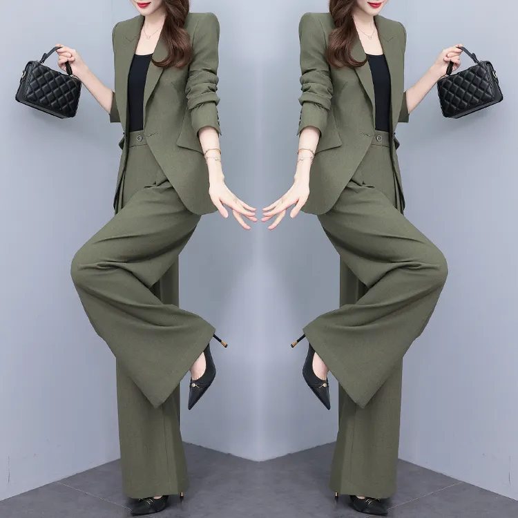 轻奢西装三件套女装2025春秋季新款阔腿裤西服外套时尚气质套装潮