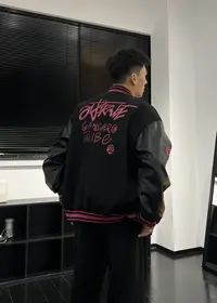YJ玖柒美式潮流刺绣棒球服夹克男女秋季情侣学院风运动上衣JK205