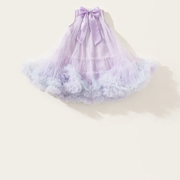 夏季洋气宝宝女童公主蓬蓬纱裙礼服短裙 夏季薄款童装夏款儿童公