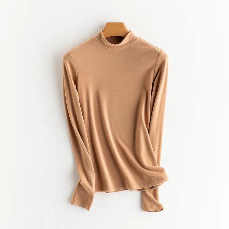 秋冬新款加绒磨毛自发热半高弹力打底衫长袖TC2316上衣