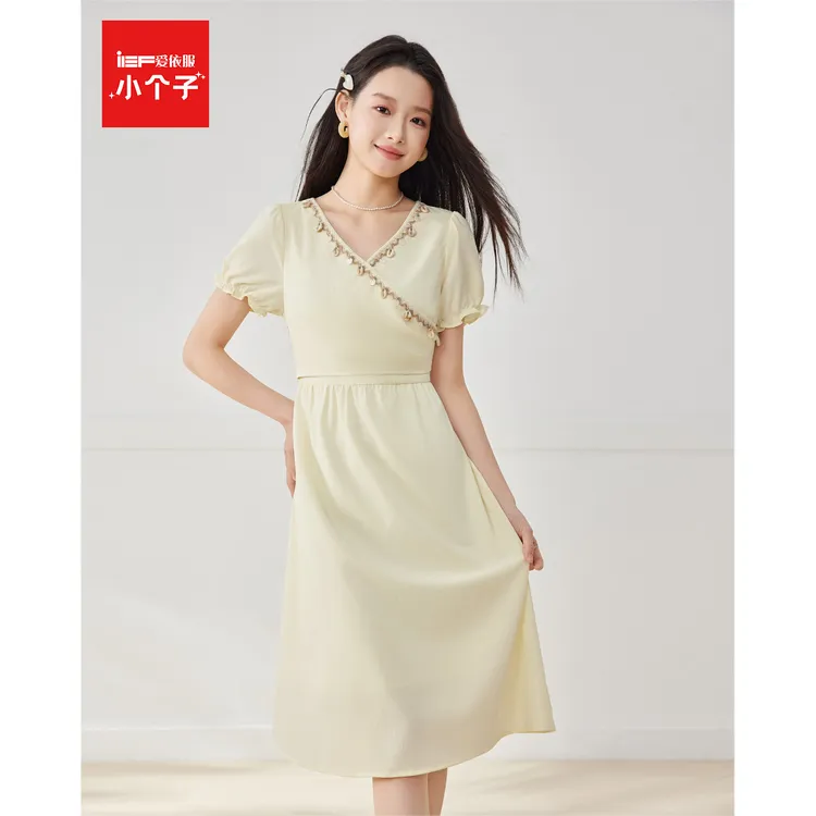 IEF/爱依服【小个子】2025夏季新款法式度假风小众设计感连衣中裙