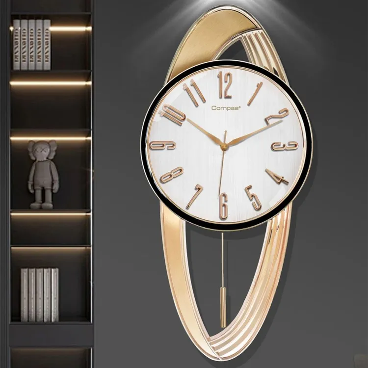 康巴丝大气时尚时钟静音挂钟轻奢客厅钟家用挂表挂墙装饰高端钟表