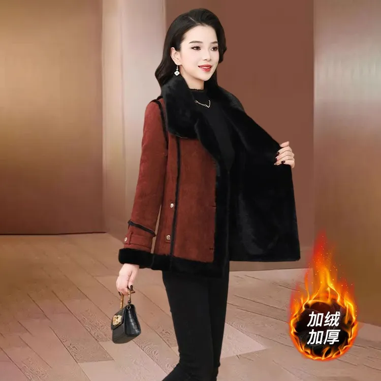 格纹小香风高档短款毛呢外套秋冬2025新款时尚中长款加绒加厚大衣