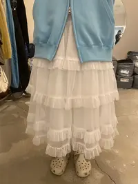 韩国东大门正品女装时尚网纱荷叶边半身裙092213（NO退NO换）