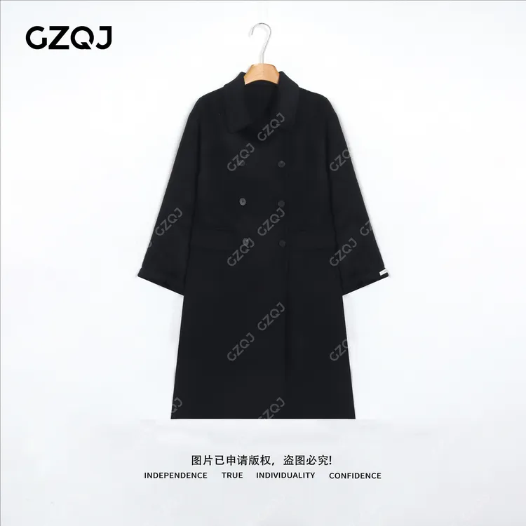 老琴私服【西雅图大衣】100绵羊毛高智显瘦翻领毛呢外套女冬款33032