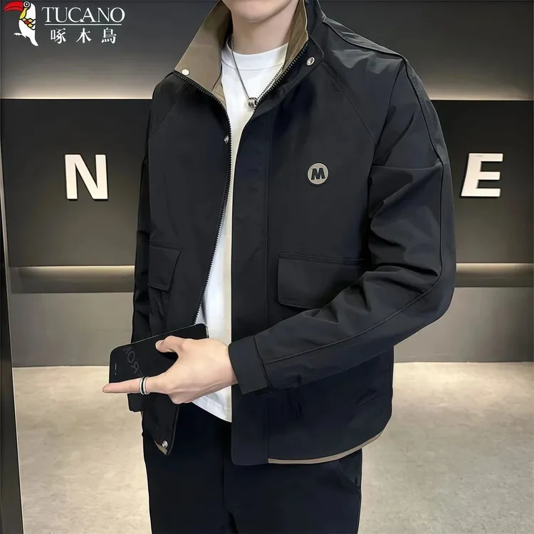 TUCANO/啄木鳥新款男士休闲时尚夹克外套黑色百搭春秋季韩版立领