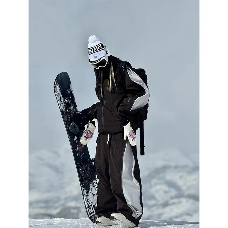 KSKM黑色滑雪服套装女2025秋冬新款高级感穿搭御寒保暖雪场穿搭男