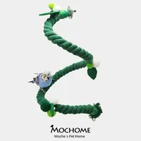 鹦鹉绿色系攀爬绳子玩具用品约1米长直径2cm