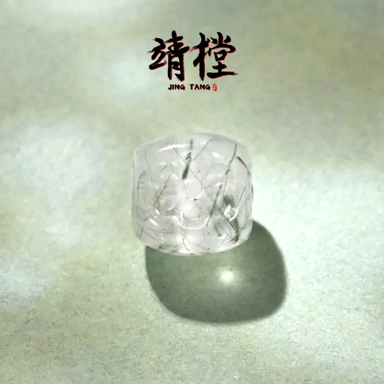 8MM绿发晶雕刻格桑花方珠文玩手串手链配饰配珠腰珠顶珠散珠溏心