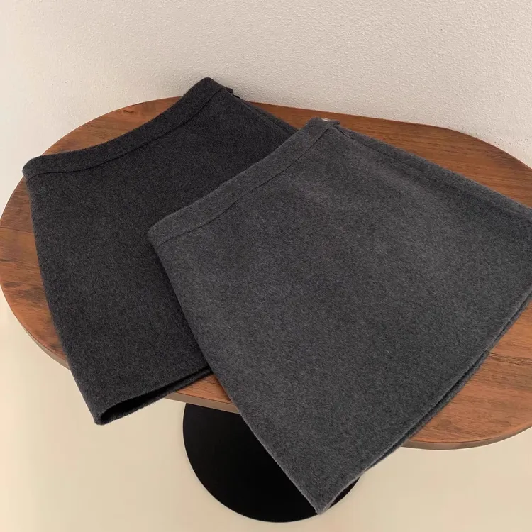 秋冬灰色胖mm毛呢半身裙大码a字裙双面呢子短裙防走光包臀裙子女