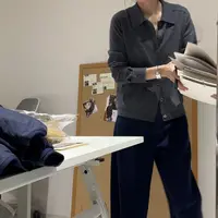 琴仔 初秋纯色设计感小开衫通勤翻领毛针织衫 D3102