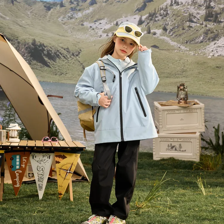 2025秋季新款儿童无氟防水净色轻量软壳中大童外套上衣CTCYJ508