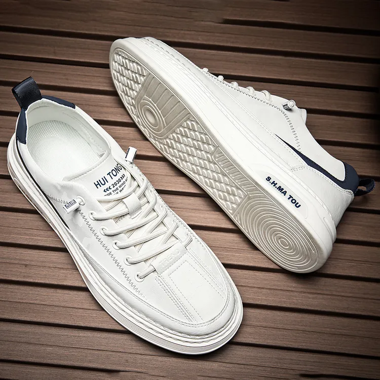 春夏男鞋低帮小白鞋男款鞋子软底一脚蹬男士透气百搭白色板鞋夏季