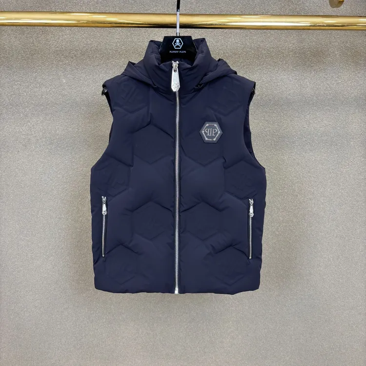 PLIPHPP PLEPNPP男士冬季精致绗缝六角系列90白鸭绒马甲羽绒Y2208