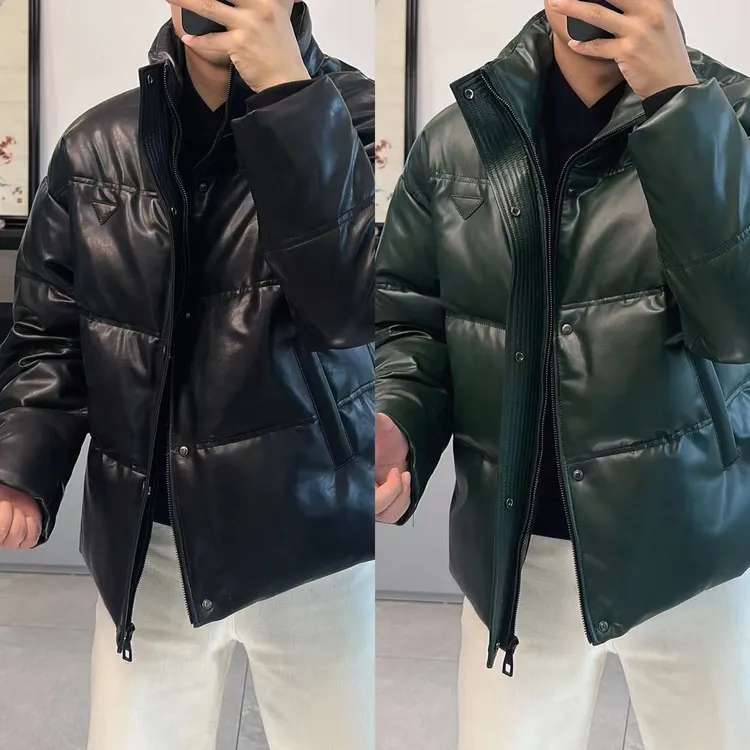 東•  高奢品质 男士油腊羊皮鹅绒面包羽绒服  24059