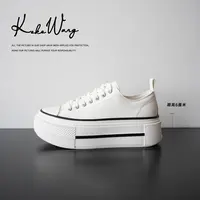 KOKO WANG秋冬真皮松糕舒适时尚厚底系带小白鞋休闲鞋X1925H31X02