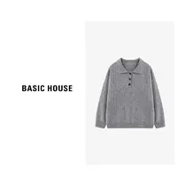 Basic House/百家好秋季新款气质静奢老钱风羊毛衫-B0625B5MTP2