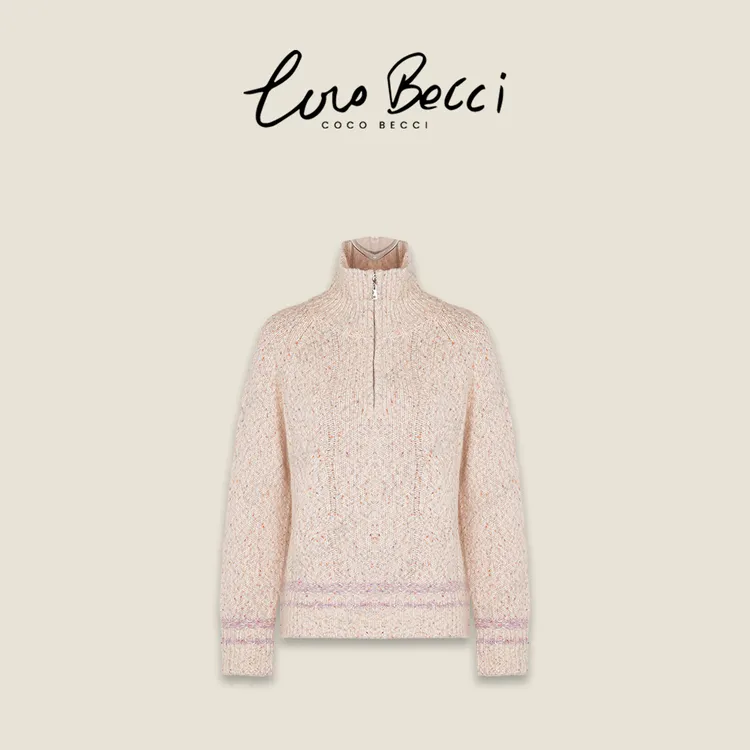 COCO BECCI【花纱小糖豆】绵羊毛段染休闲宽松针织衫CFJJD131280