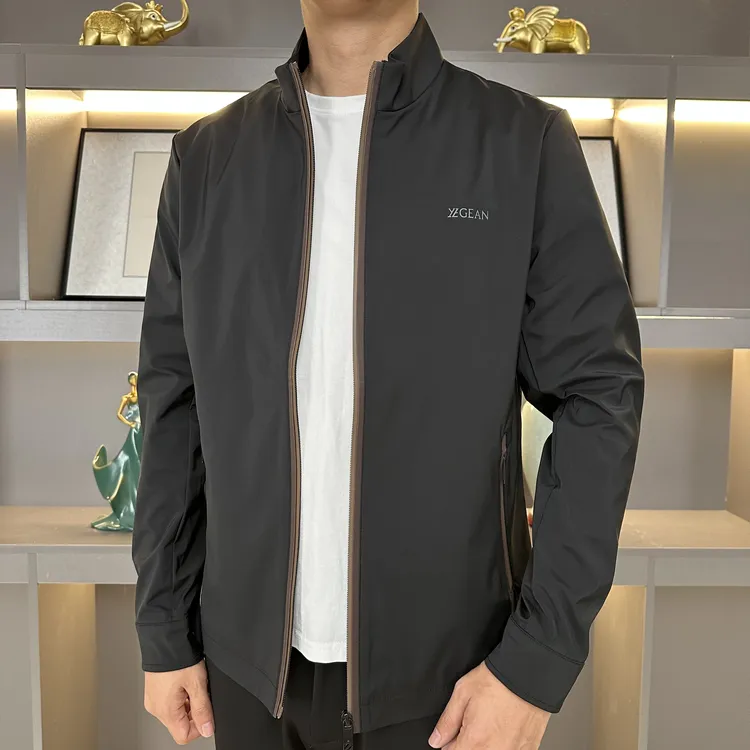 秋季新款高品质立领休闲百搭简约男士夹克外套25033