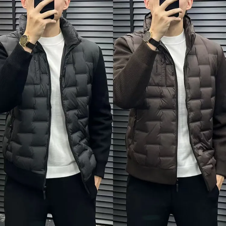 HS2025冬季新款ZZ5811男士欧货百搭立领简约大气拼接款羽绒服