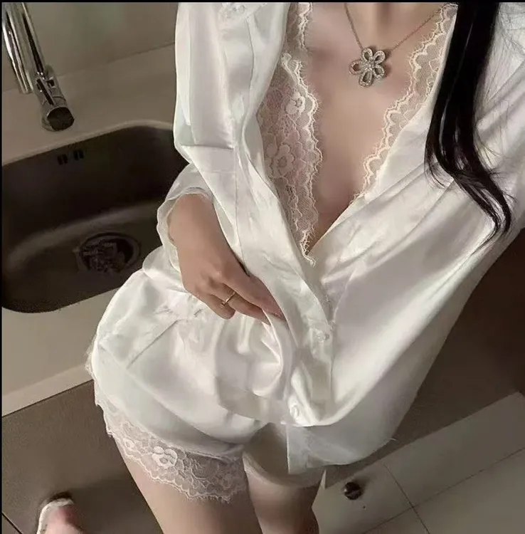 【女神范】性感大码睡衣长袖套装宽松白衬衫性感氛围感纯欲家居服