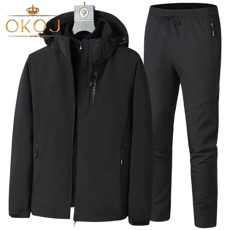 OKOJ户外冲锋衣男女三合一抓绒内胆防风防水秋冬季户外保暖登山服